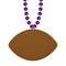 12 Pack Bulk Purple Party Bead Necklaces with Football Medallion